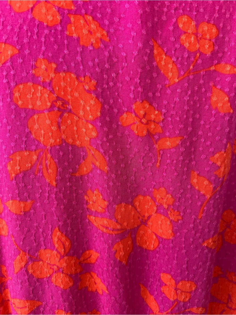 Draper James Pink Orange Floral Smocked Midi Dress 1X Long Sleeve Boho - Picture 5 of 6